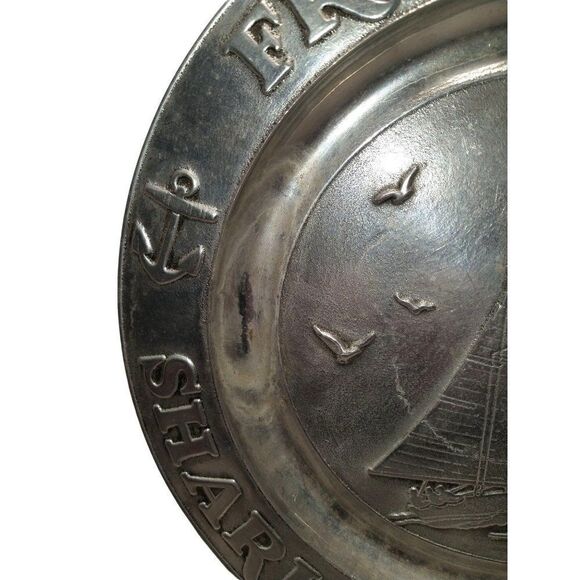 Friendship Sailboat Wilton Rare Pewter Armetale 11" Wall Hanging Plate RWP - Picture 3 of 6